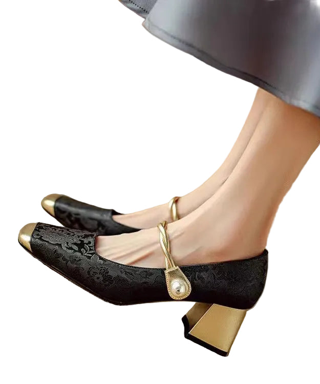 Dames Retro Loafers met Dikke Hak 0