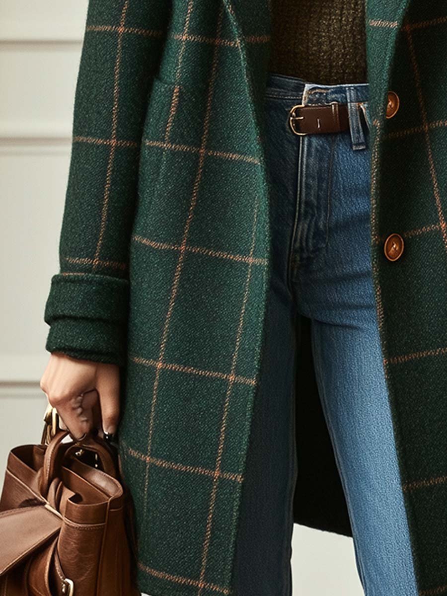 Dames Retro Tweed Jas met Reverskraag 3