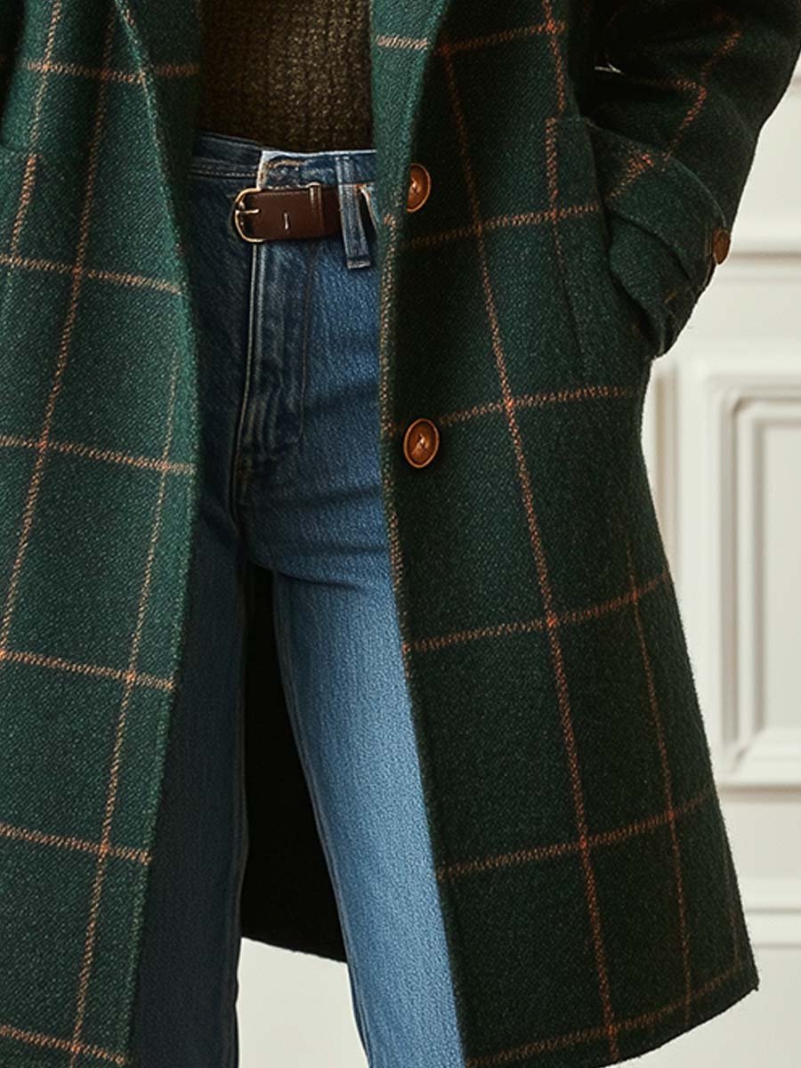 Dames Retro Tweed Jas met Reverskraag 5