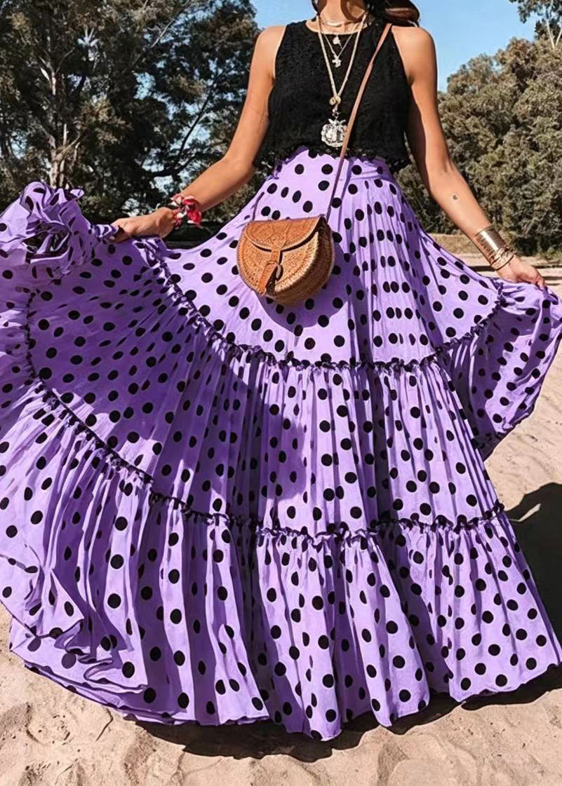Dames Rok Losse Stippen Ruches Zomerstijl 2