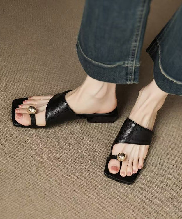 Dames Romeinse Teensandalen Zwart 0