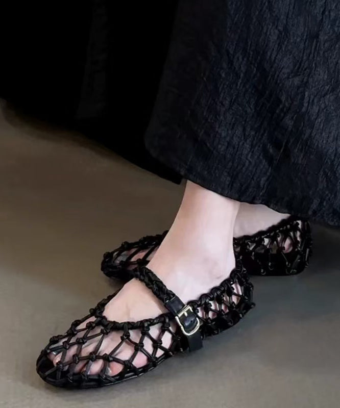 Dames Sandalen Geweven Uitgehold Met Gesp 0
