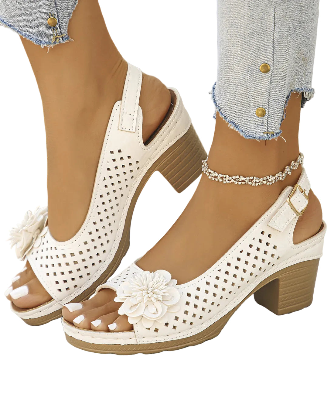 Dames Sandalen Met Bloemenprint 0