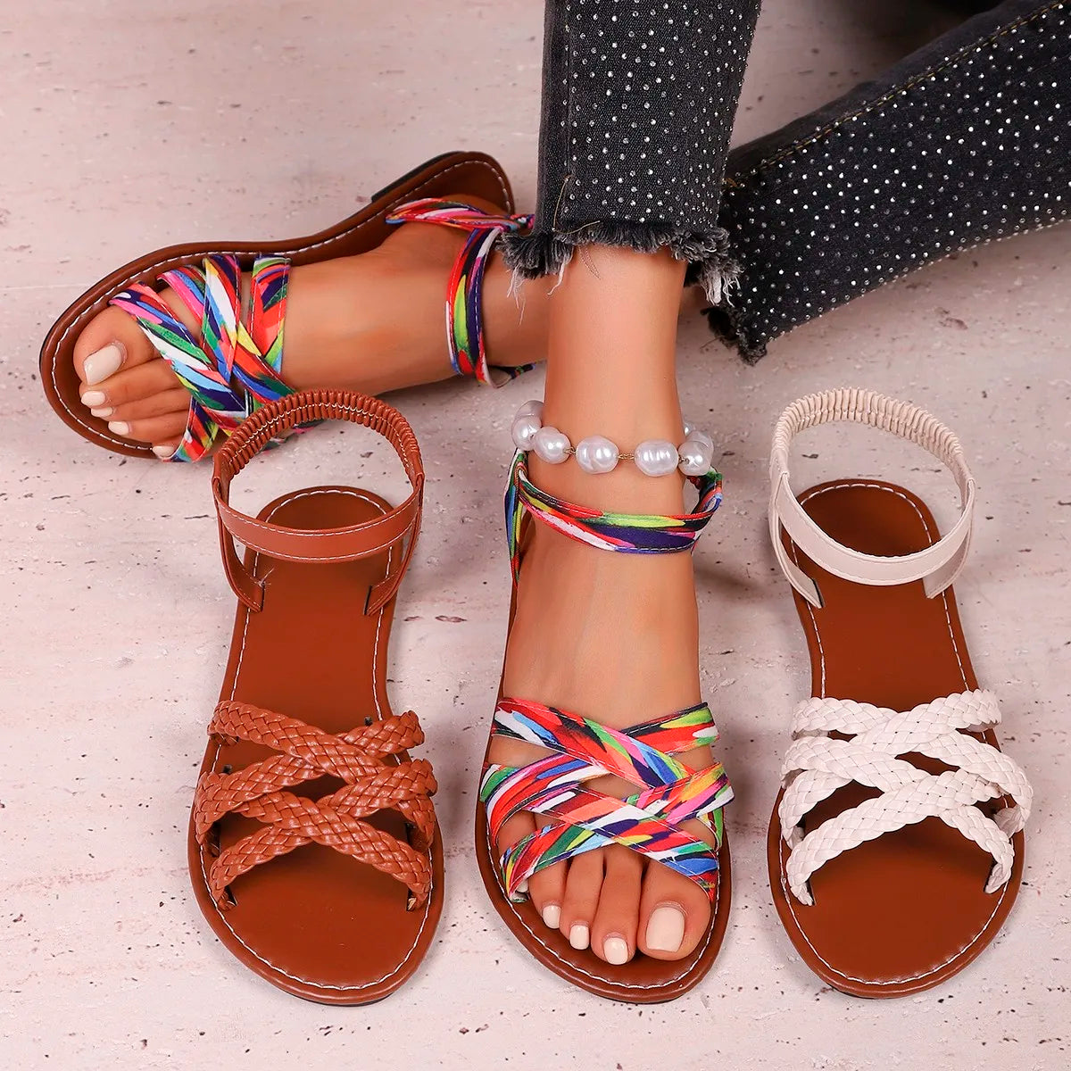 Dames Sandalen Plat voor de Zomer 5