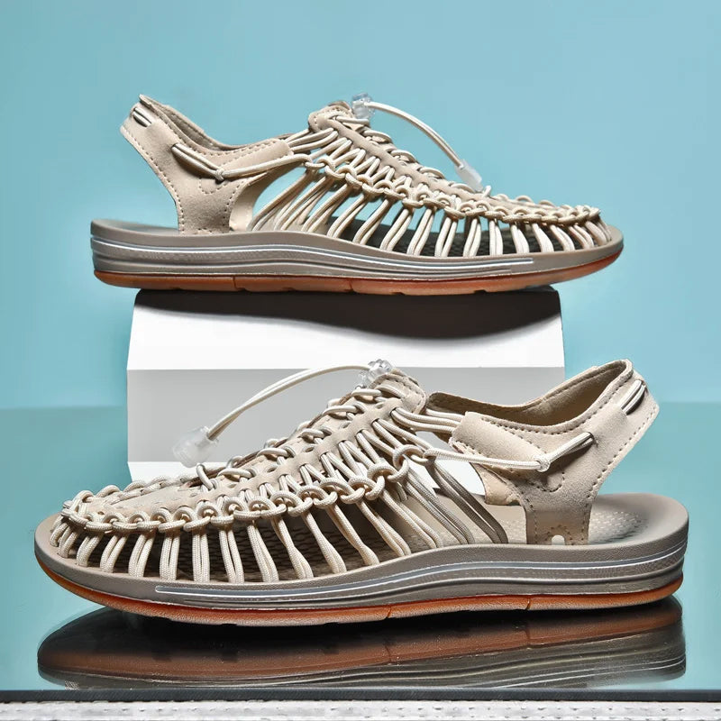 Dames Sandalen Platte Tropisch Stijl met Geweven Patroon 1