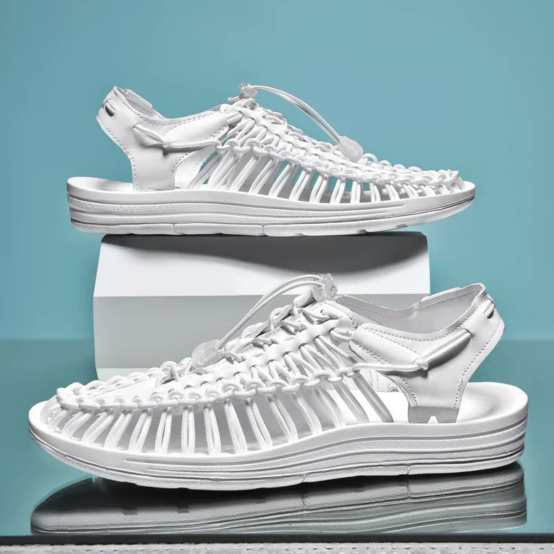 Dames Sandalen Platte Tropisch Stijl met Geweven Patroon 2