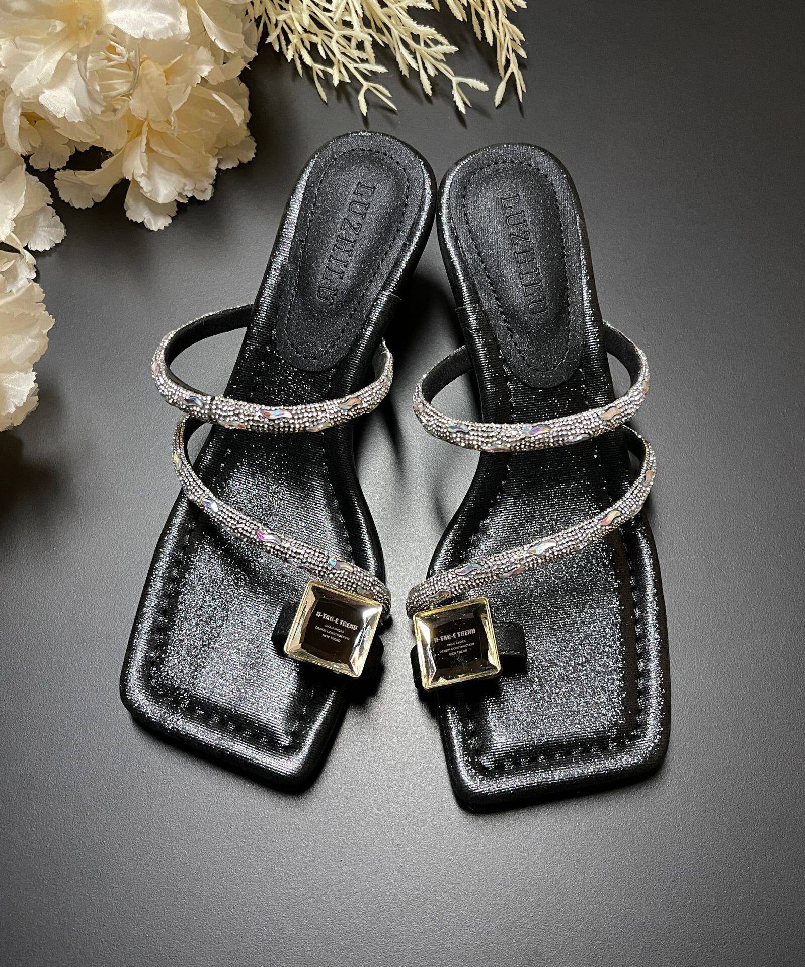 Dames Sandalen met Hoge Hak en Strass voor Avondjes Uit 2
