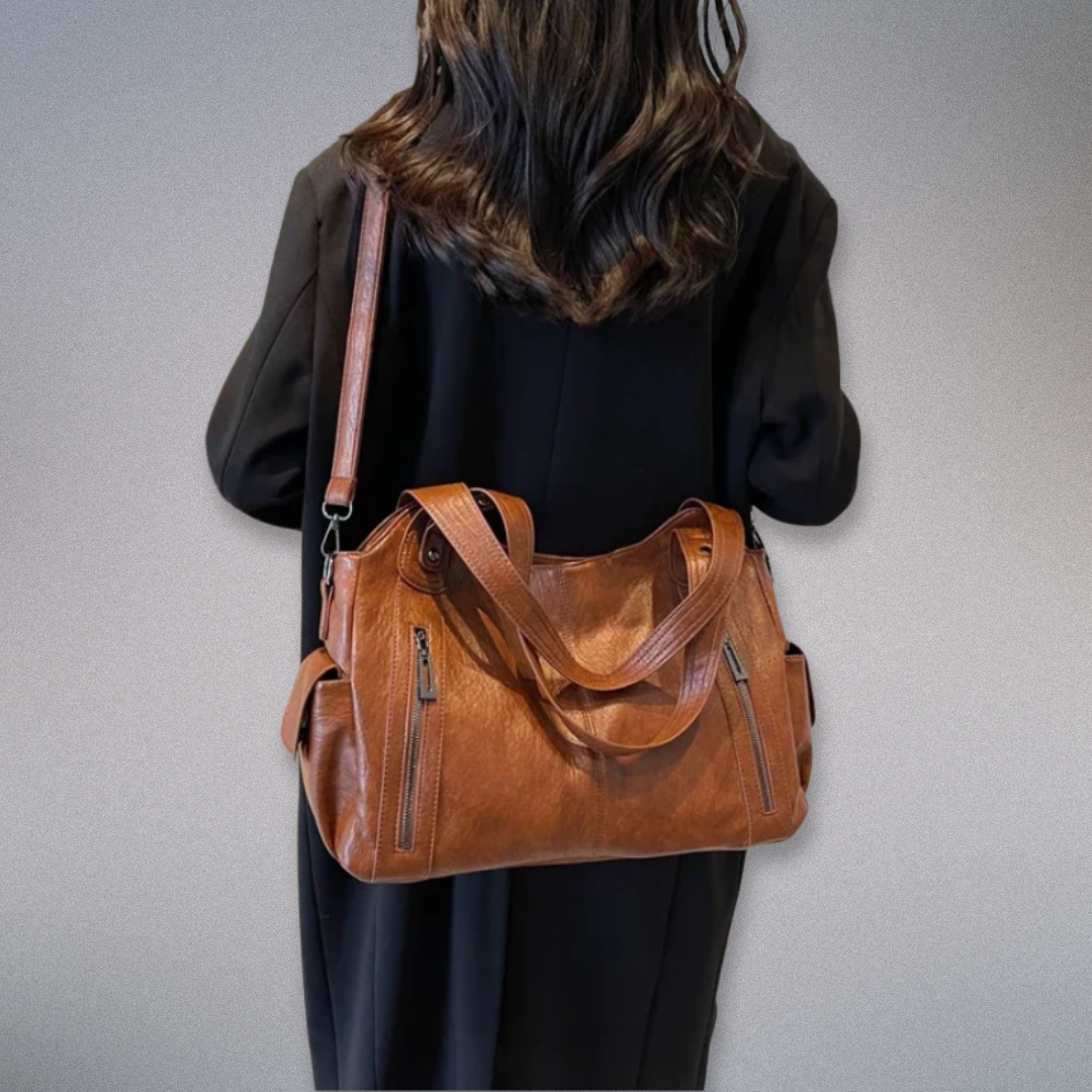 Dames Schoudertas Vegan Leer met Metalen Accenten 2