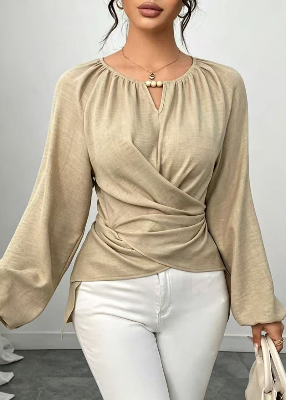 Dames Shirt Boho Stijl O-hals Laag Hoog Design 1