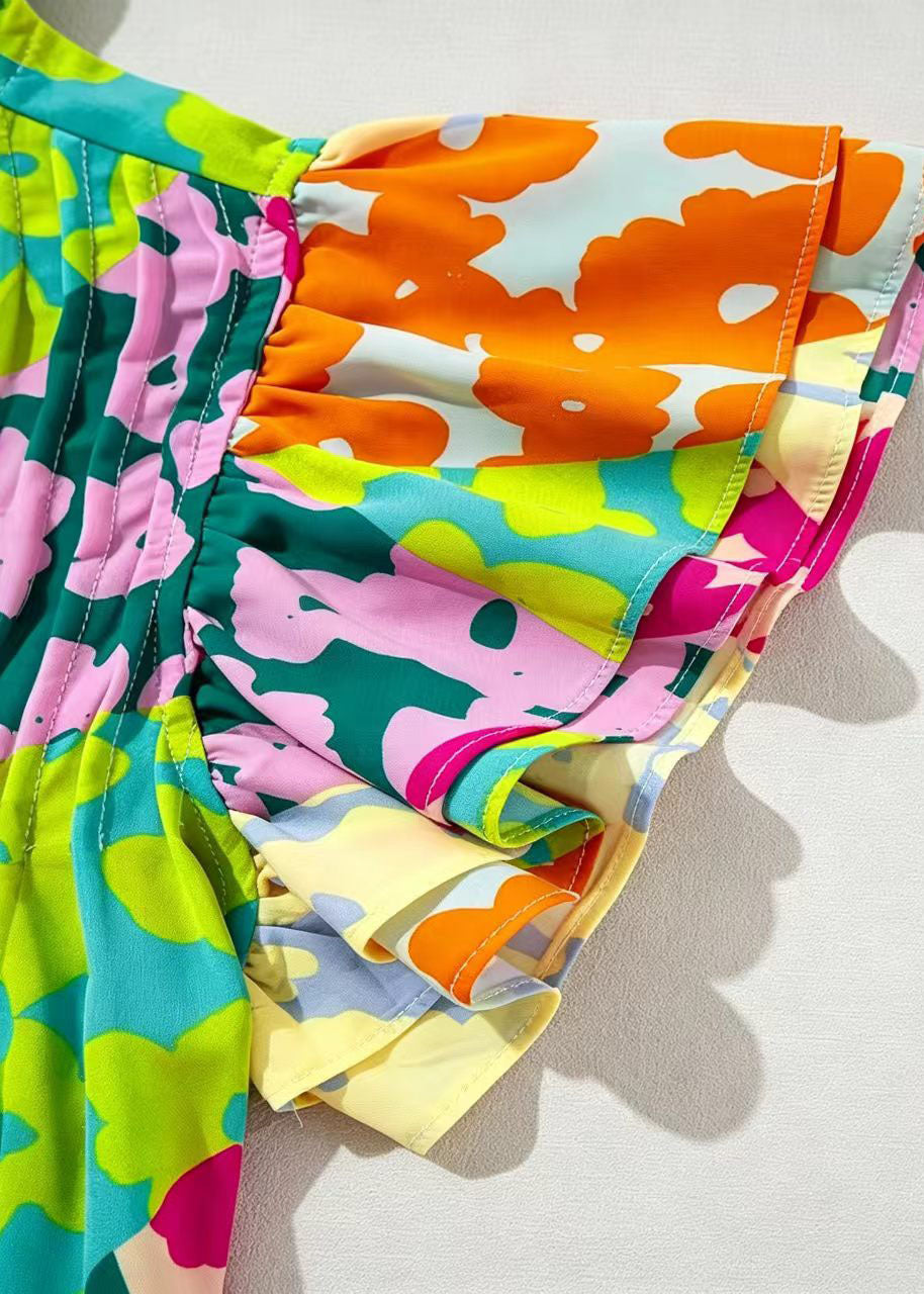 Dames Shirt Regenboogprint Vlindermouwen 4