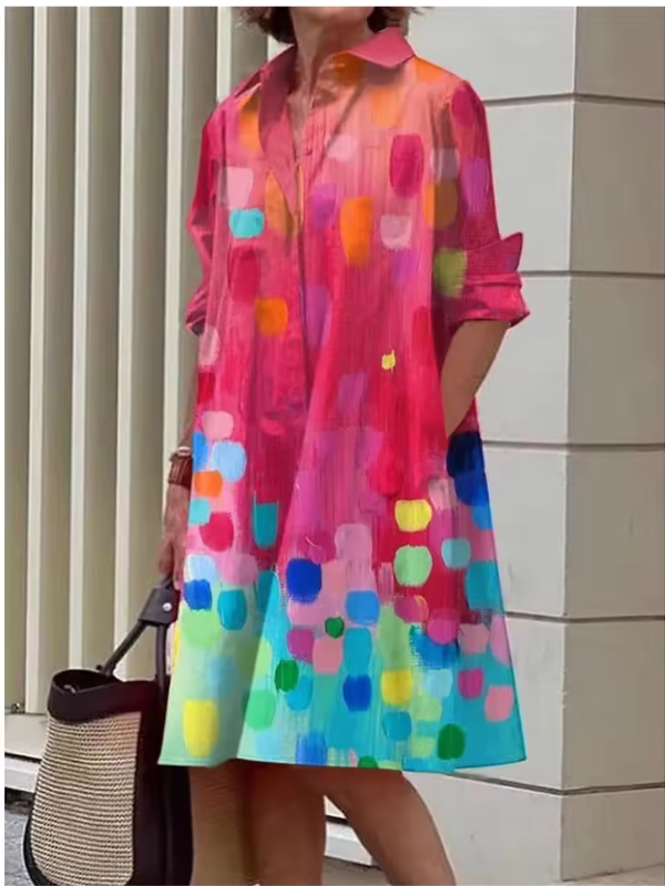 Dames Shirtjurk Casual Polyester Blend voor Zomerjurkjes en Jurken Dames 9