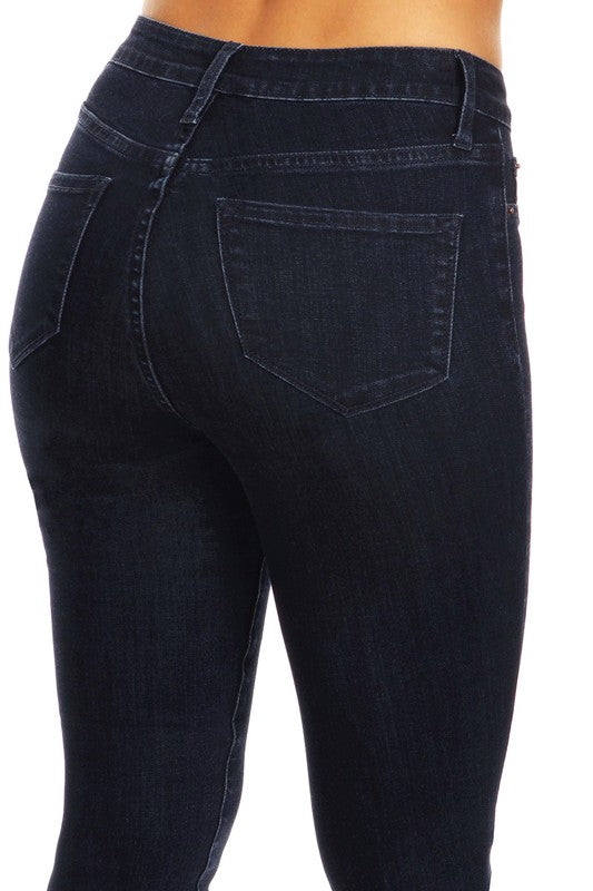 Dames Skinny Jeans Hoge Taille Denim Indigo 4