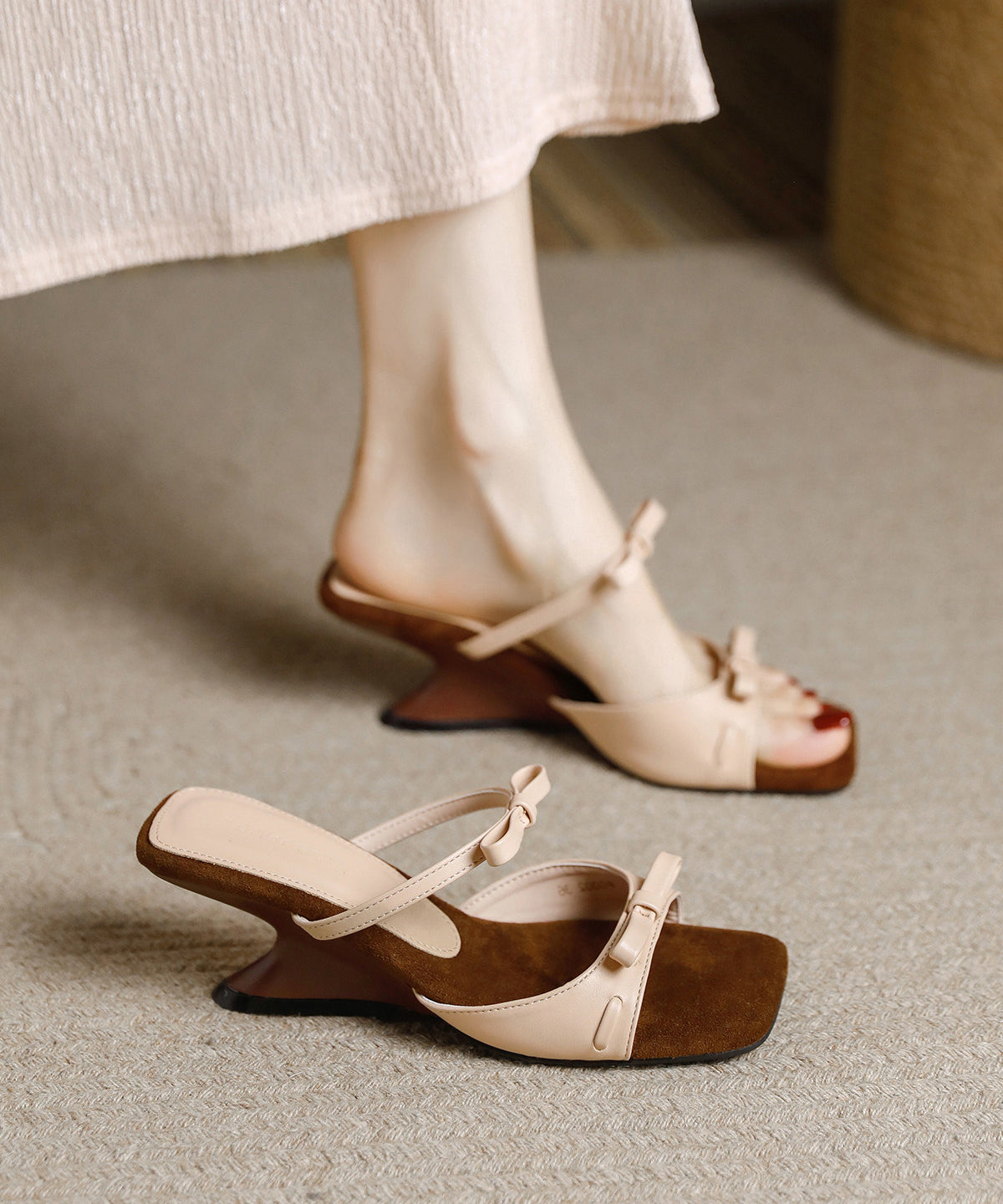 Dames Sleehak Sandalen Splicing Stijl 1