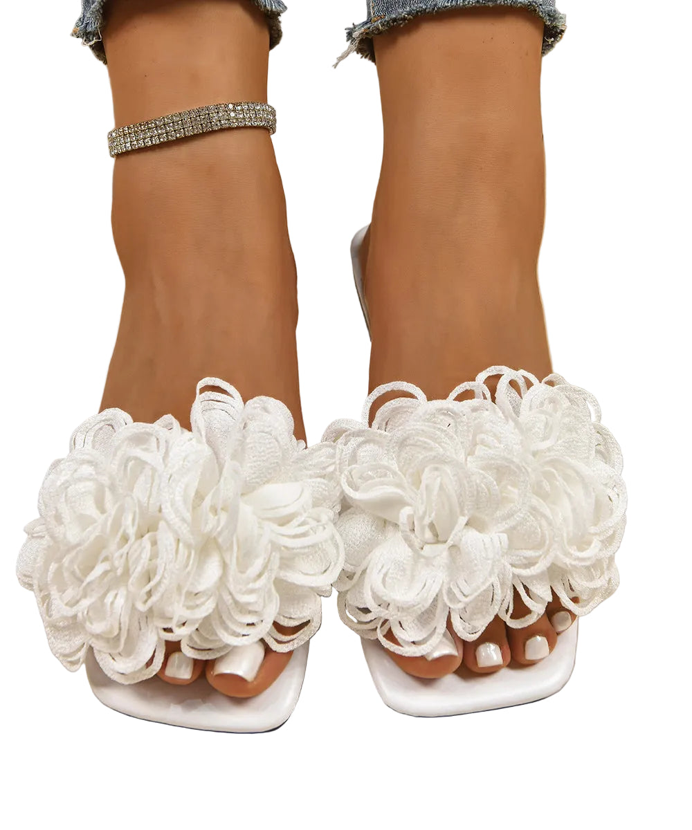 Dames Slide Sandalen Bloemen Design 0