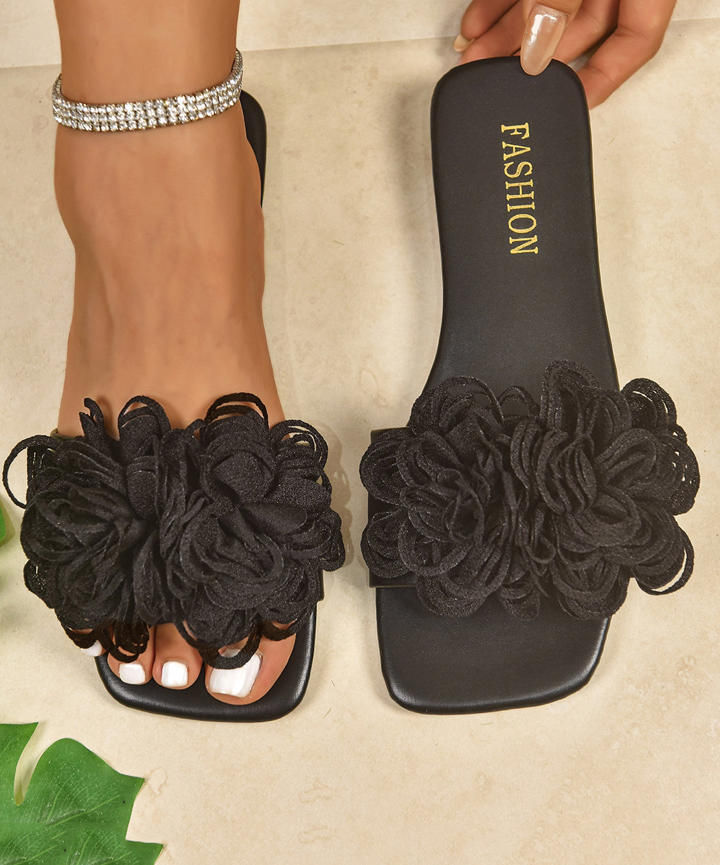 Dames Slide Sandalen met Bloemenprint 4