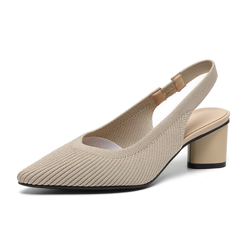 Dames Slingback Hakken Puntige Neus Met Blokhak 11