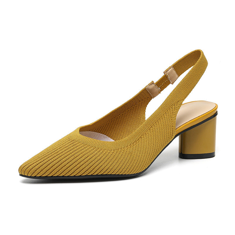 Dames Slingback Hakken Puntige Neus Met Blokhak 12