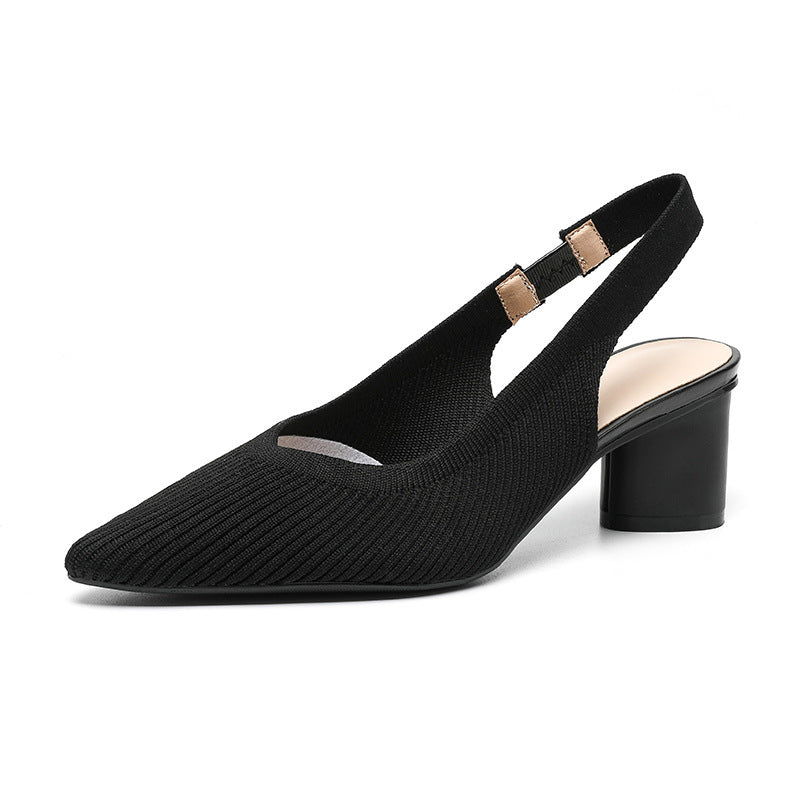 Dames Slingback Hakken Puntige Neus Met Blokhak 4