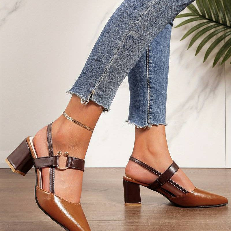 Dames Slingback Pumps Colorblock Stijl 4