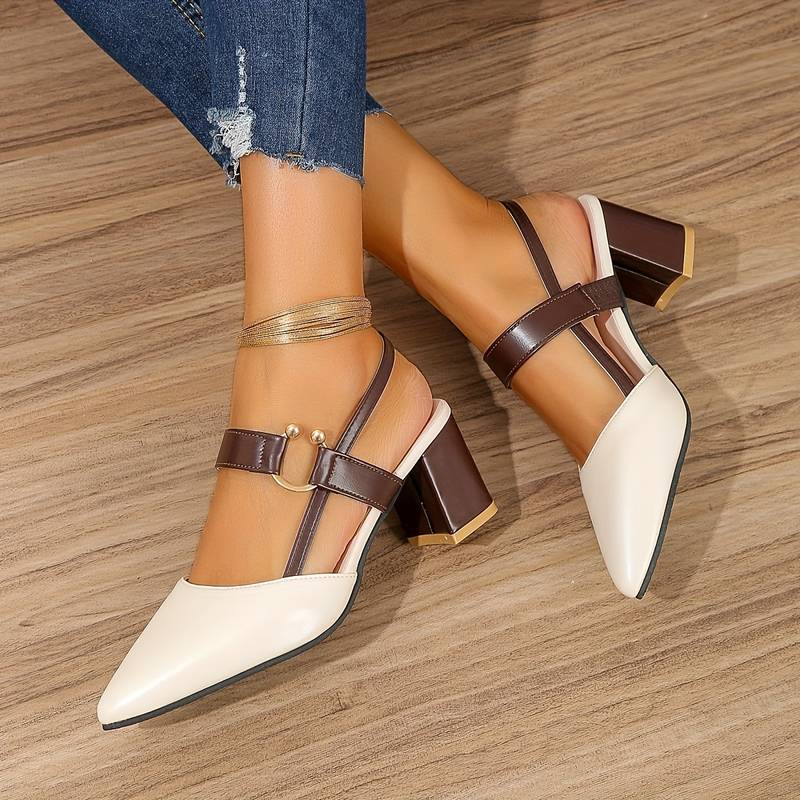Dames Slingback Pumps Colorblock Stijl 7