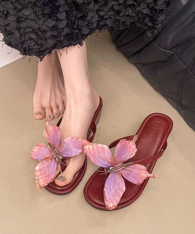 Dames Slippers Handgemaakt met Vlinderdesign 0