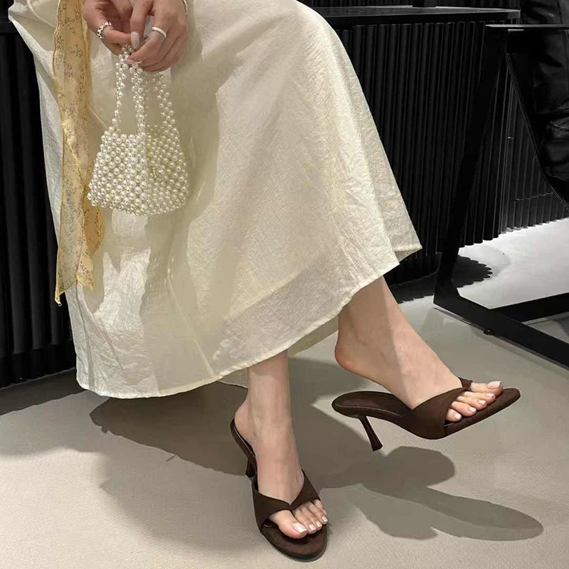 Dames Slippers Hoge Hak Clip-Toe voor Zomer Avondfeest 4