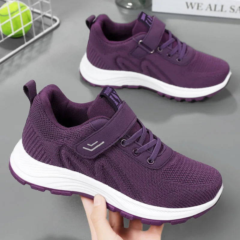 Dames Sneakers Ademend Casual Vetersluiting Mesh Schoenen 0