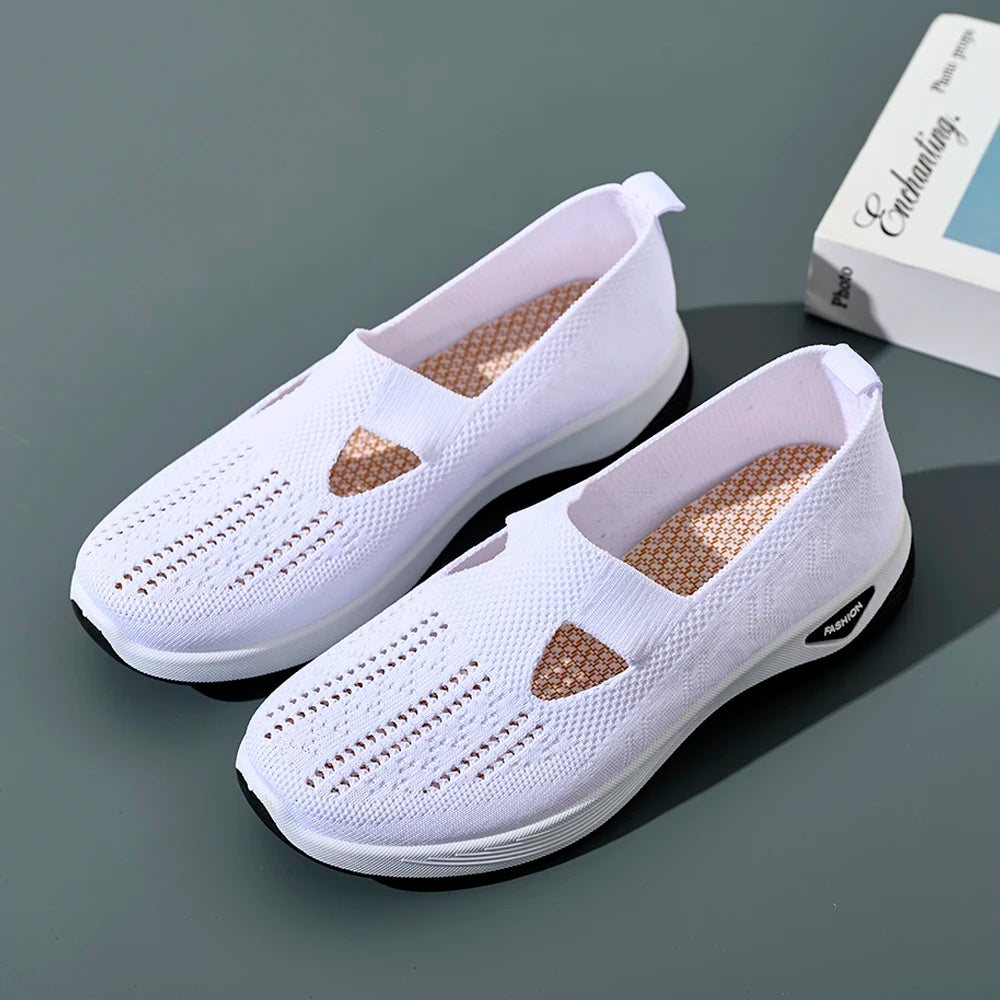Dames Sneakers Ademend Mesh Casual Schoenen Antislip Flat Geweven Schoenen 3