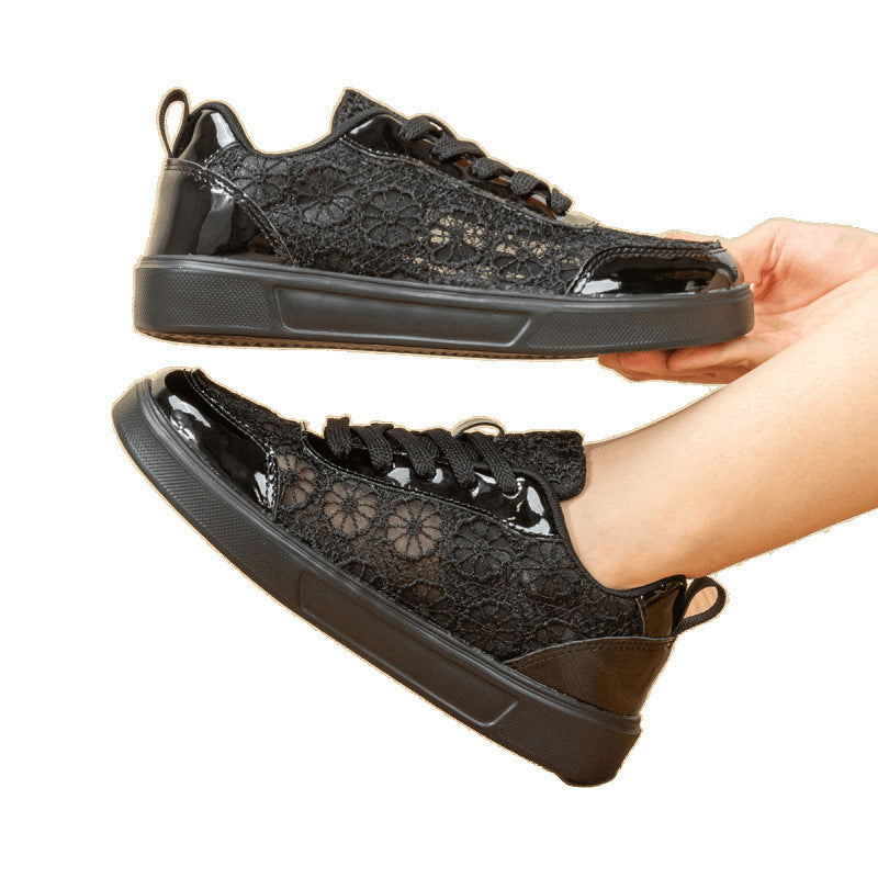 Dames Sneakers Casual met Kanten Inzetstukken en Dempende Zolen 5
