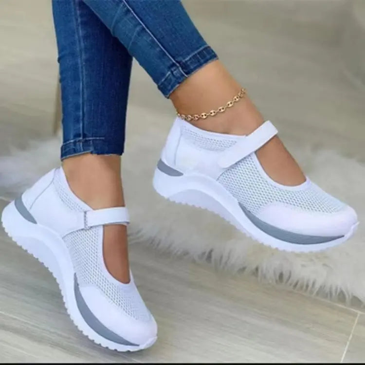 Dames Sneakers Gebreid Met Dikke Zool Casual Schoenen 6