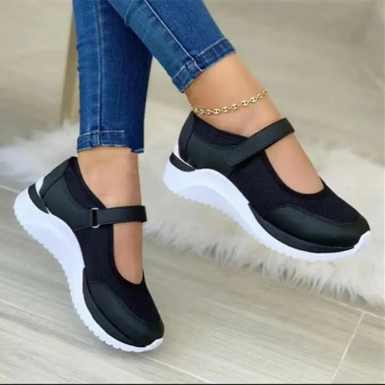 Dames Sneakers Gebreid Met Dikke Zool Casual Schoenen 8