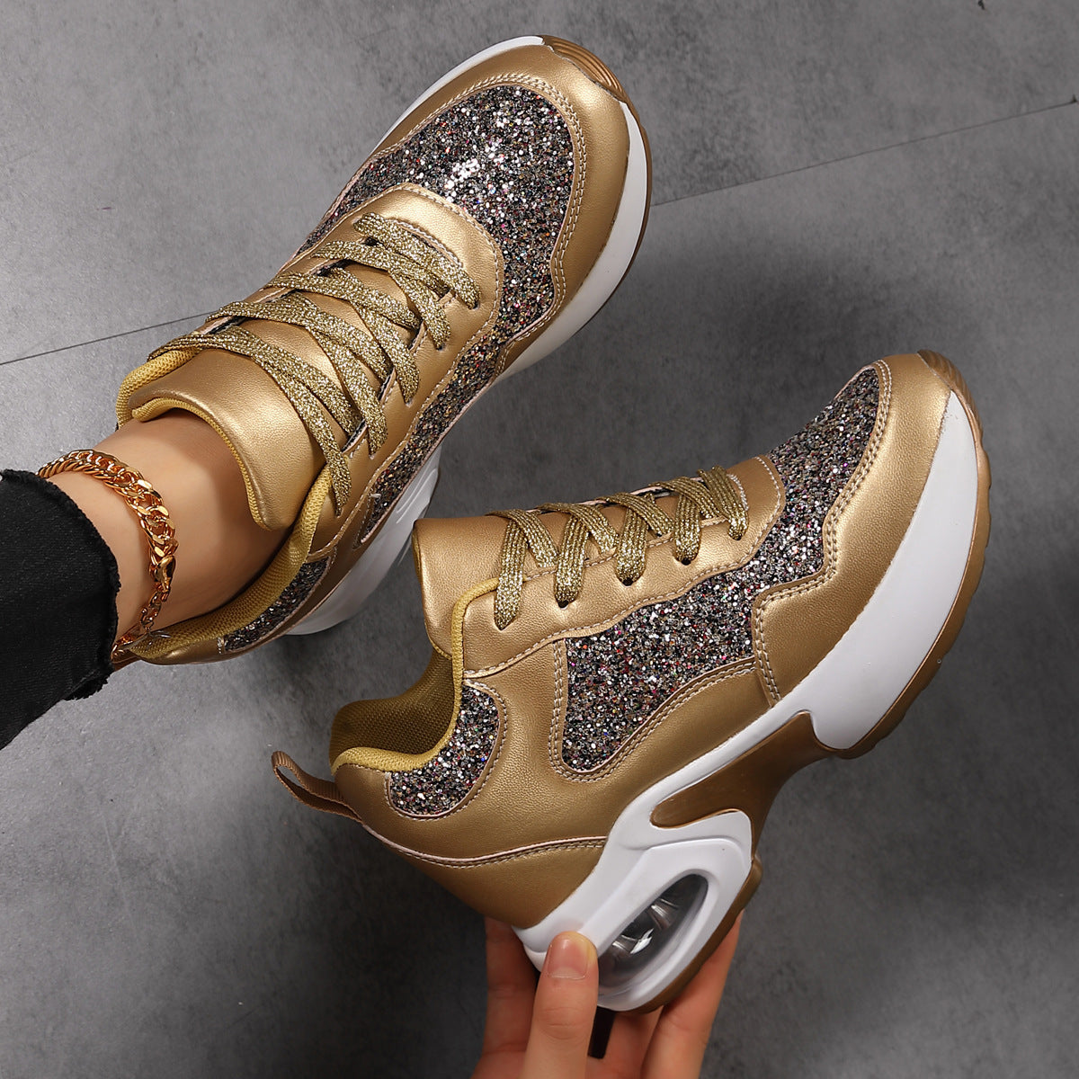 Dames Sneakers Glinsterend en Comfortabel 0