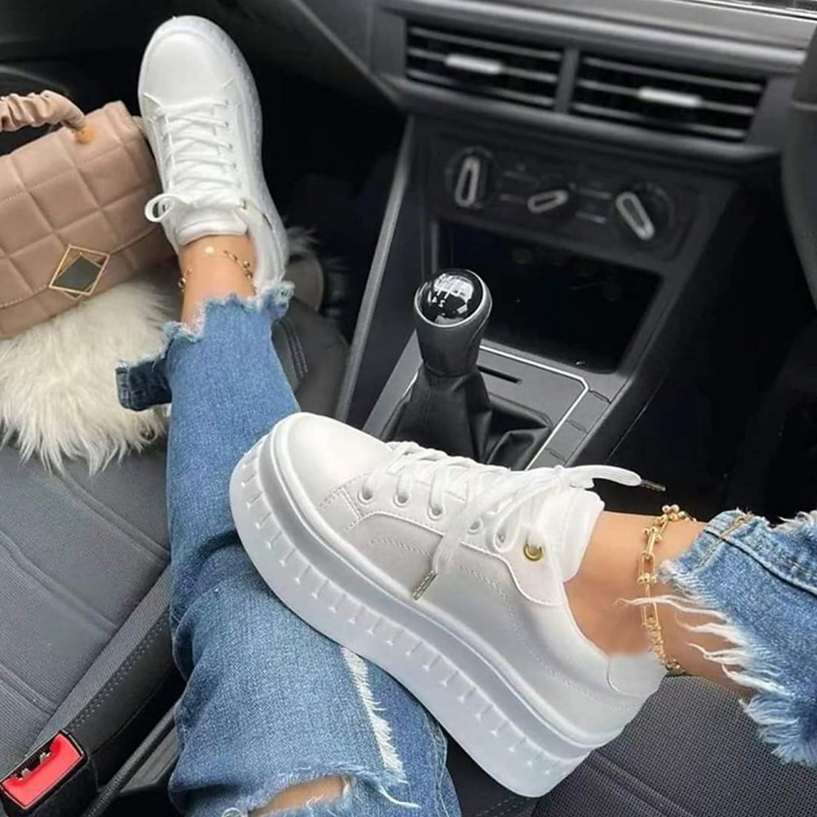 Dames Sneakers Met Dikke Zool Trendy 1