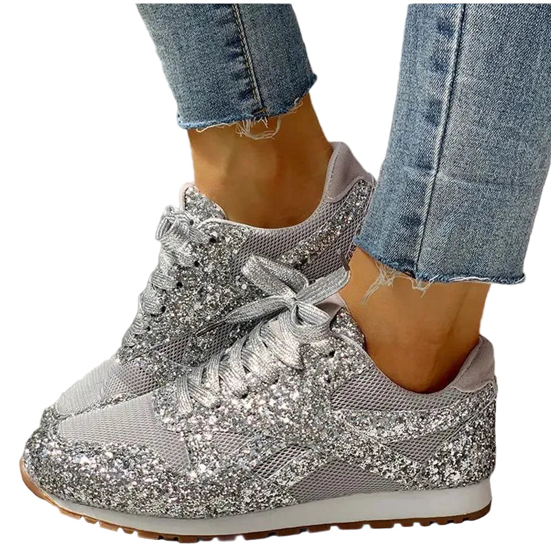 Dames Sneakers Met Pailletten Sportieve Stijl 0
