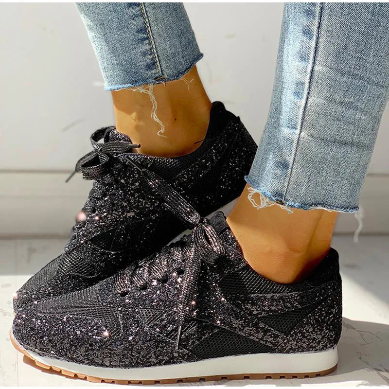 Dames Sneakers Met Pailletten Sportieve Stijl 6
