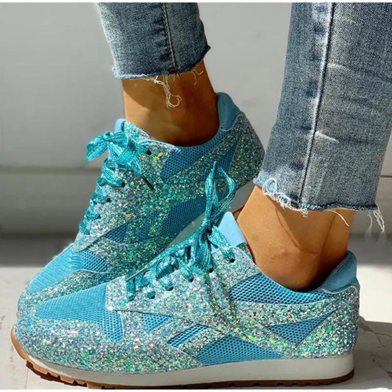 Dames Sneakers Met Pailletten Sportieve Stijl 8