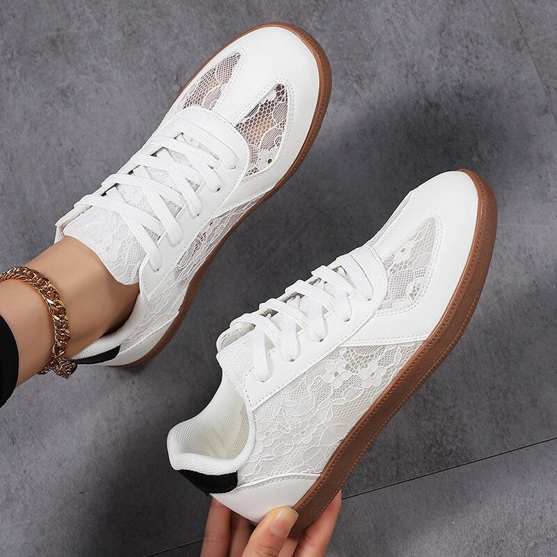 Dames Sneakers Vetersluiting Sportief met Antislipzool 0