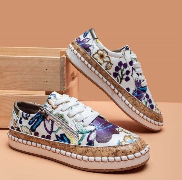 Dames Sneakers met Bloemenprint Trendy 3