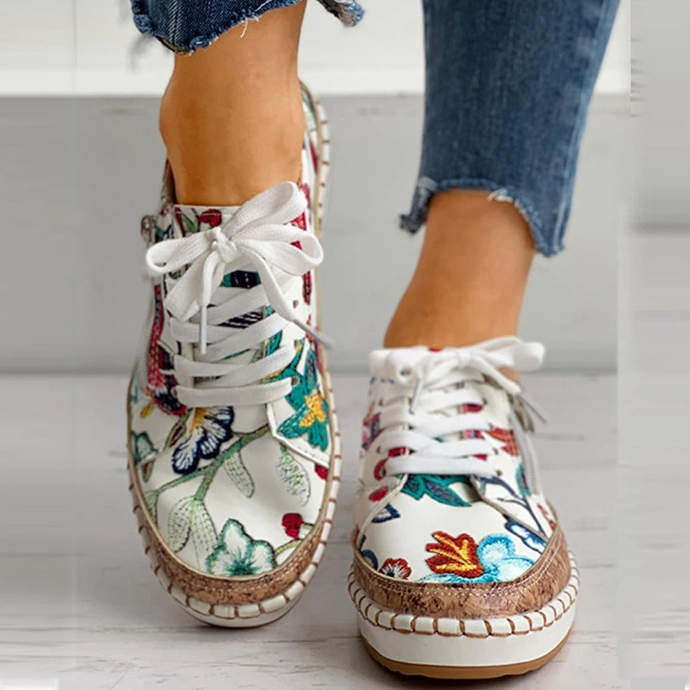 Dames Sneakers met Bloemenprint Trendy 5