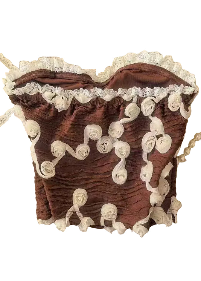 Dames Strapless Top Bloemenprint Zomerstijl 0