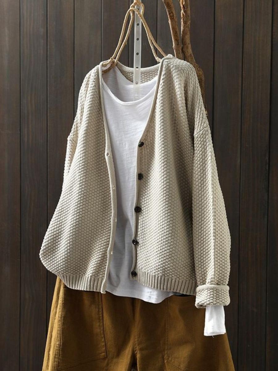 Dames Strickcardigan V-hals Casual 1