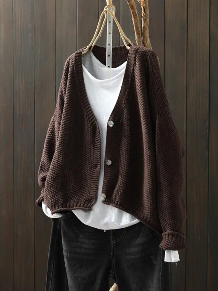 Dames Strickcardigan V-hals Casual 4