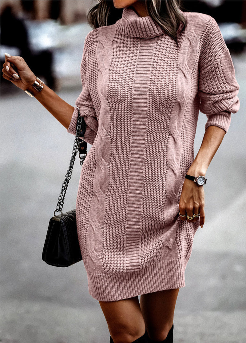 Dames Sweaterjurk Ribgebreid Casual 5
