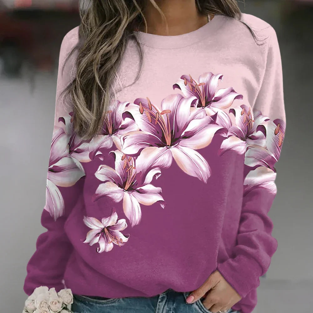 Dames Sweatshirt Bloemenprint Casual 6