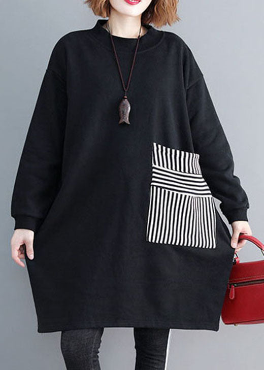 Dames Sweatshirt Jurk met Zakken en Patchwork Design 1