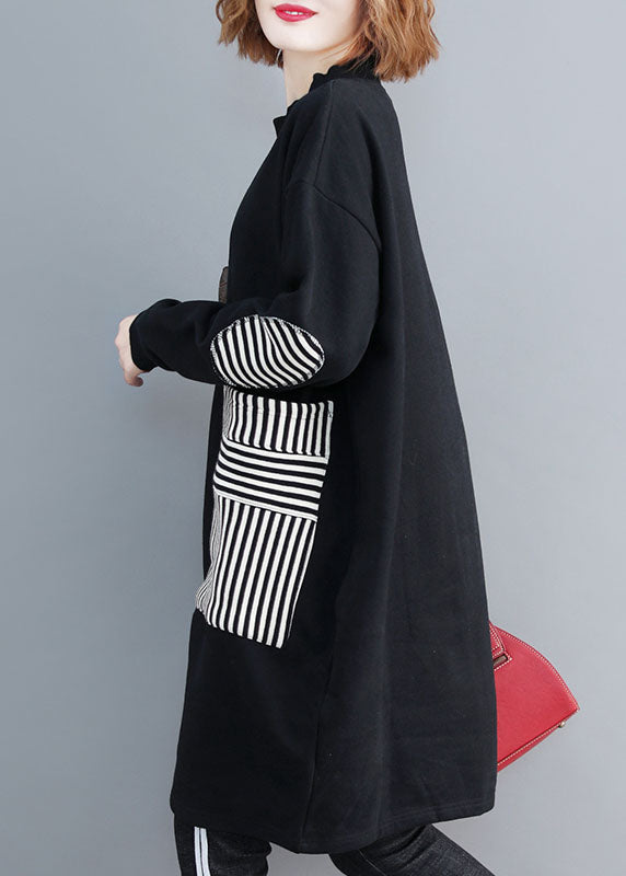 Dames Sweatshirt Jurk met Zakken en Patchwork Design 3