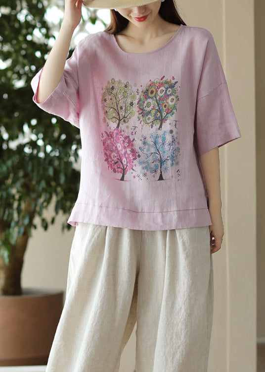 Dames T-shirt Casual Losse Pasvorm O-hals 3