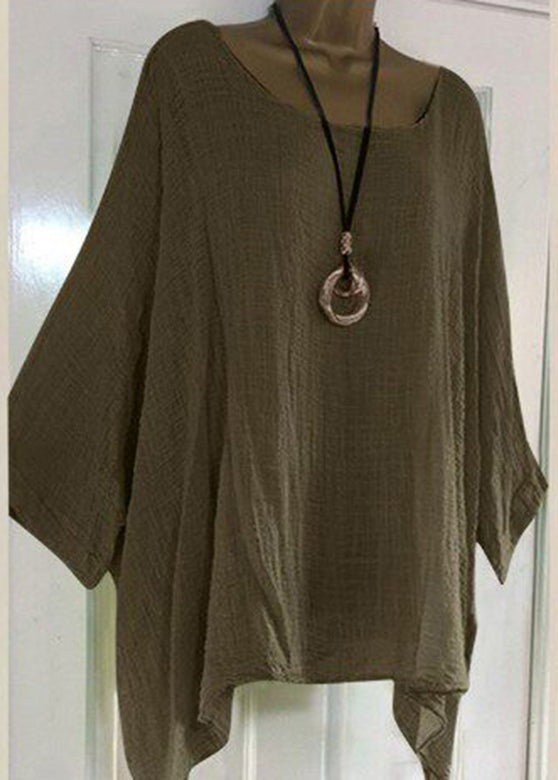 Dames T-shirt Plus Size Asymmetrisch O-hals Halve Mouw 2