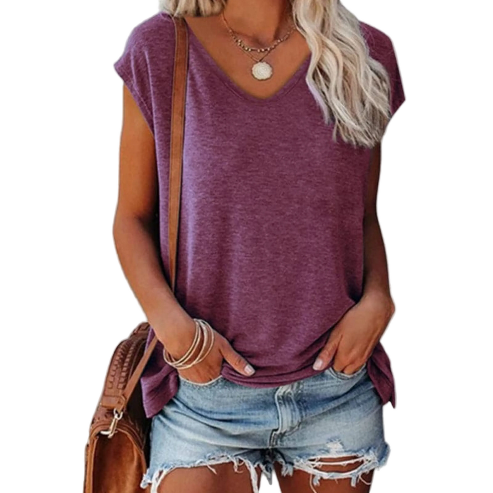 Dames T-shirt V-hals Casual Stijl 0