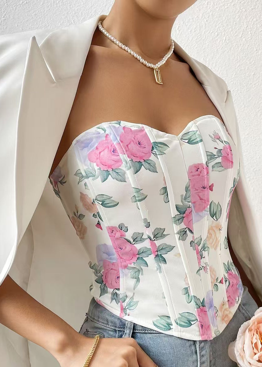 Dames Tanktop Strapless Met Print Zomerse Stijl 0